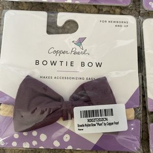 NWT Copper Pearl Bowtie Bow Plum
